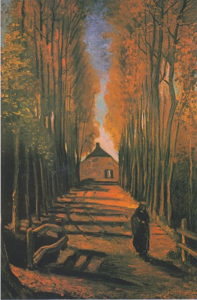 Populierenlaan in de herfst door Vincent van Gogh
